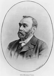 Alfred Nobel (1833-96) Illustration aus La Revue illustree, 1902